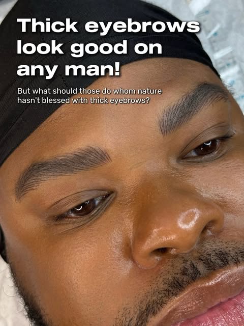 Men need permanent eyebrow makeup to visually conceal bald spots or scars, or to make sparse eyebrow