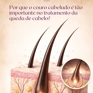 Quando pensamos em queda de cabelo, é comum olhar apenas para os fios.

Mas o fio de cabelo nasce no