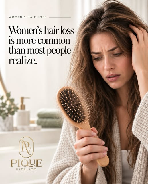Hair changes can be easy to dismiss when they happen gradually.

A little more shedding.
A ponytail 
