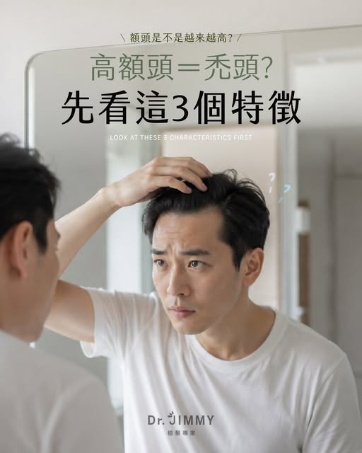 照鏡子時突然覺得：「我的額頭是不是越來越高？該不會開始禿了吧？」😨
先別急著下定論！髮際線高，不一定代表正在禿頭，也可能是天生高額頭，或青春期後逐漸形成的成熟型髮際線。
可以先從以下3個特徵觀察：
