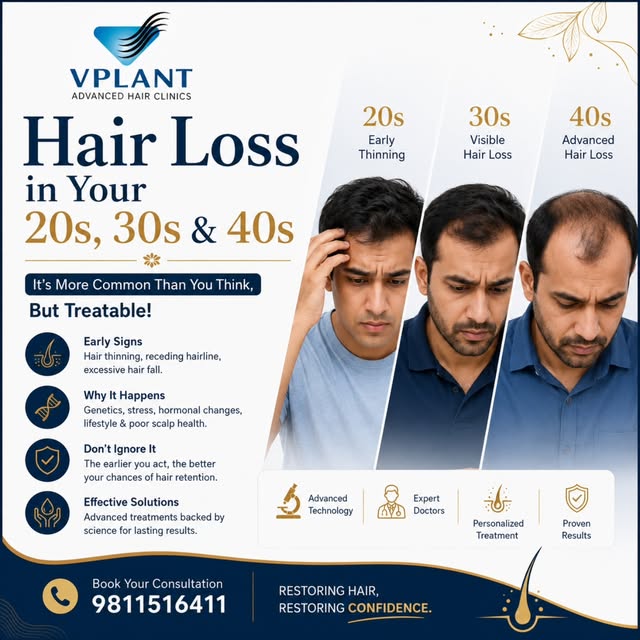 Hair loss doesn’t wait for your 50s.
Whether you’re in your 20s, 30s, or 40s, early signs like thinn