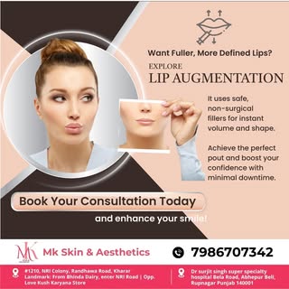 Lip augmentation is a non-surgical procedure that enhances lip volume and definition using safe, inj