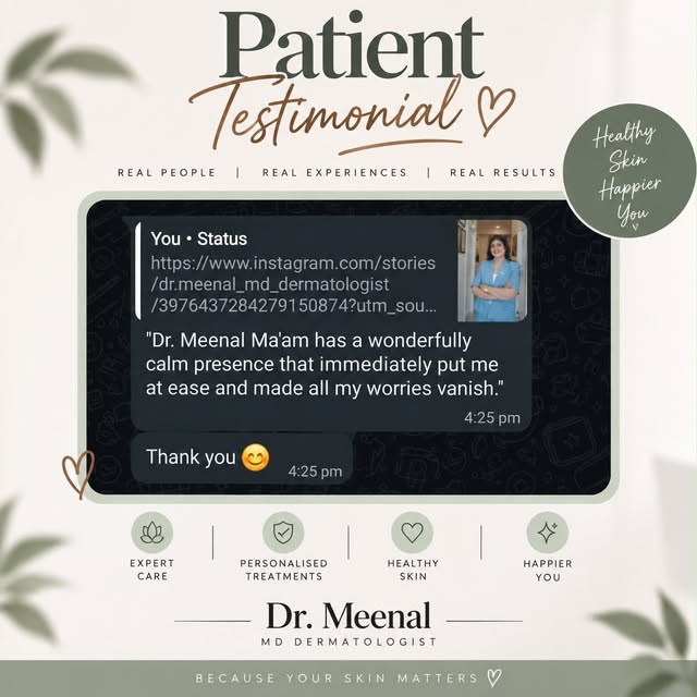 Real words from our lovely patients mean the most to us. 🤍

Thank you for trusting Dr. Meenal with 