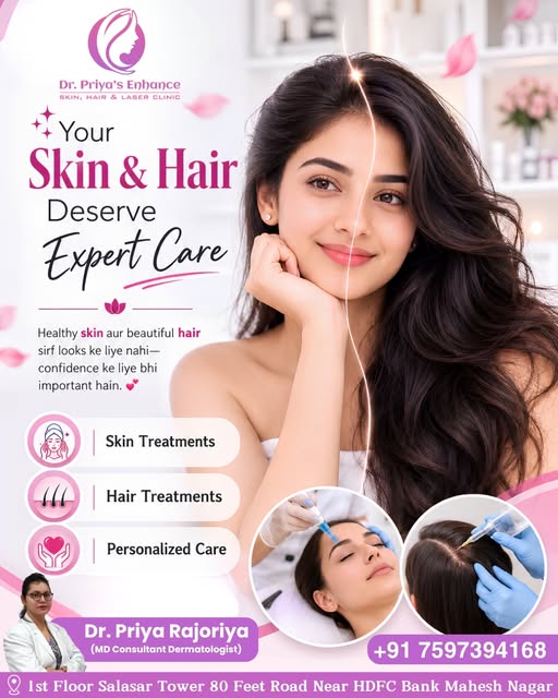 ✨ आपकी Skin & Hair, Expert Care के हकदार हैं! ✨

Healthy skin और beautiful hair सिर्फ looks के लिए न