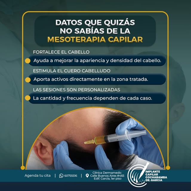 💈 Tu cabello también necesita atención especializada.

La mesoterapia capilar puede ser una alterna