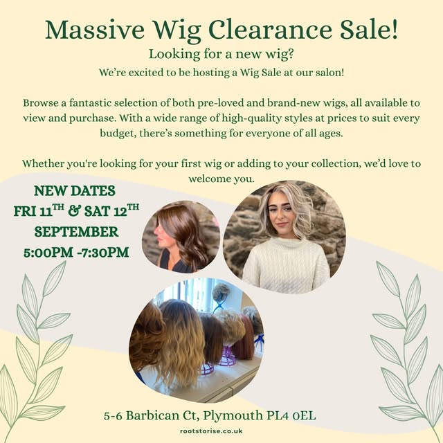 📢 NEW DATES FOR OUR WIG CLEARANCE SALE!

We have had to change the dates of our upcoming wig cleara