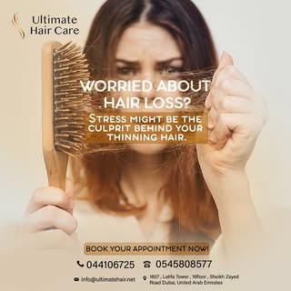 Worried about hair thinning? 
Stress could be the hidden cause behind your hair loss. Don’t wait it’