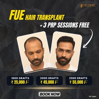 HAIR TRANSPLANT OFFER ALERT 

Restore your confidence with advanced FUE Hair Transplant at Dezire Cl