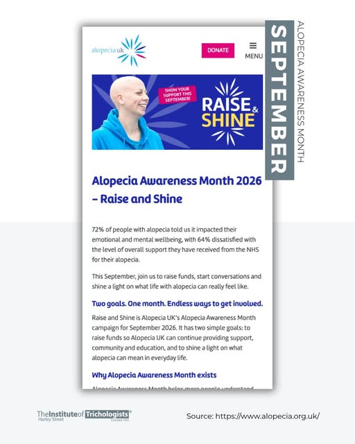To mark Alopecia Awareness Month this September, the team at Alopecia UK has invited the IOT to shar