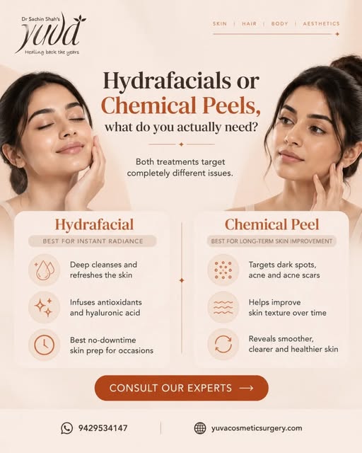 Hydrafacial or Chemical Peel, confused about what your skin actually needs?

Both treatments target 