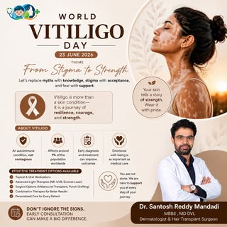 ✨ WORLD VITILIGO DAY 2026 ✨

Theme: “From Stigma to Strength”

Vitiligo is not contagious. It is not