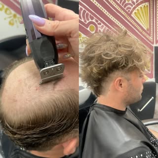 Little J always lets me do fun things to his hair system! I get complete creative freedom with him a