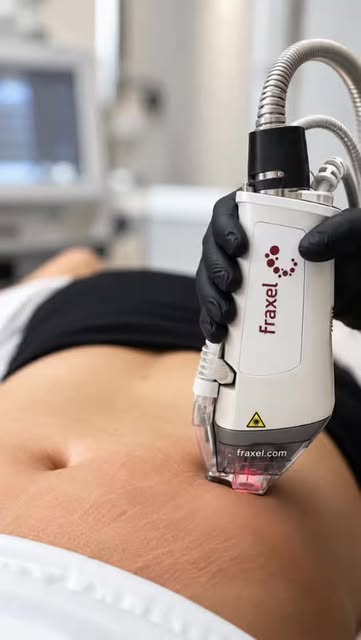 Dr. Jeffrey Rapaport treating a patient with Fraxel laser to help improve the appearance of scars an