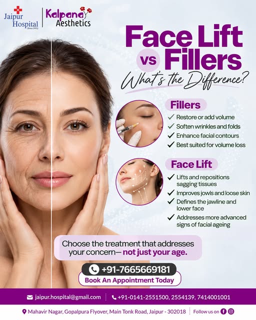 ✨ Face Lift vs Fillers — What’s the Difference? ✨

Both can help address visible signs of facial age