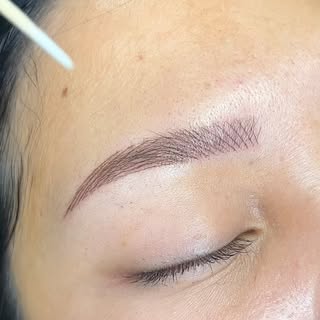 Nano brows 🤩 Client requested only hair-like strokes throughout the brow. This technique looks simi