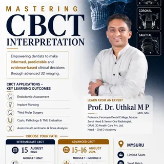 Master CBCT Interpretation with Confidence.

Learn from Prof. Dr. Uthkal M P through live lectures, 