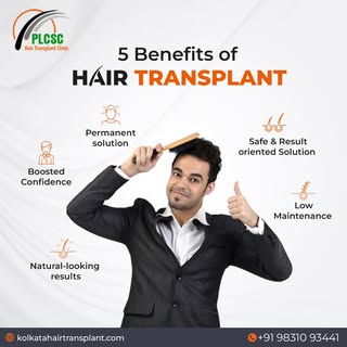 Check out the 5 benefits of hair Transplant!✅
For more suggestions and guidance connect with PLCSC i