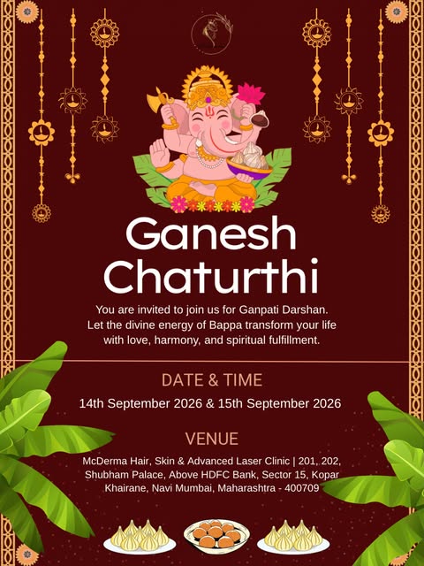 This Ganesh Chaturthi, let’s welcome Bappa with love, positivity & blessings!🙏🌺

McDerma invites y