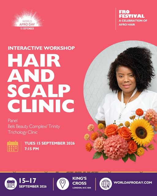 Join Bels Beauty Complex / Trinity Trichology Clinic at FRO Festival 2026 for an interactive Hair & 