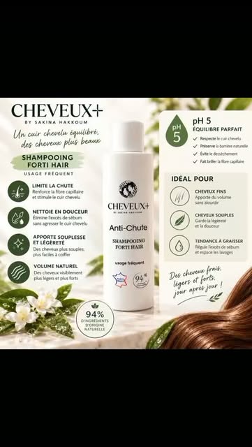 Shampoing Forti Hair – Usage fréquent,
✨ Des cheveux plus forts, légers et équilibrés au quotidien !