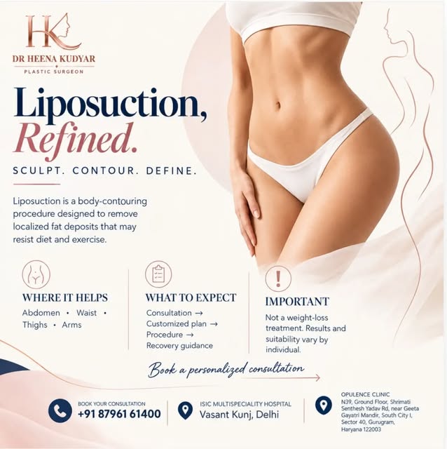 A More Defined You, With a Personalized Approach. ✨

Liposuction is a body-contouring procedure that