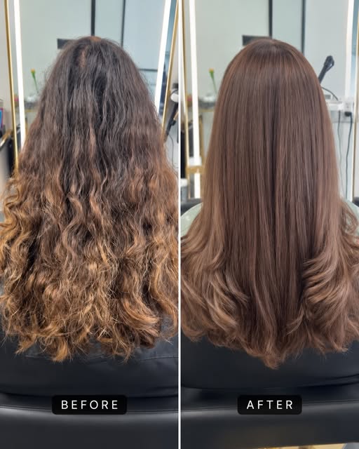From brassy & uneven to soft chocolate light brown 🤎✨
A richer, smoother finish with beautiful shin