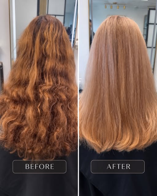 From warm copper to soft Strawberry Blonde 🍓✨
A softer, brighter transformation with a beautiful wa