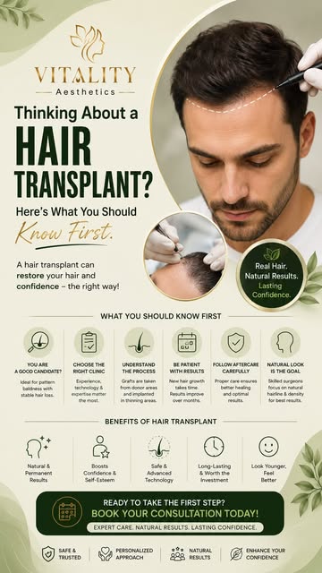 Thinking About a Hair Transplant? Here’s What You Should Know First. 👨‍⚕️

A hair transplant is not