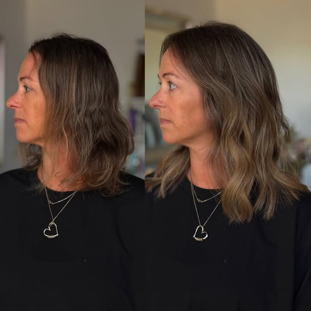 Fine hair doesn’t always need more length….sometimes, it just needs the right amount of fullness. 🤍