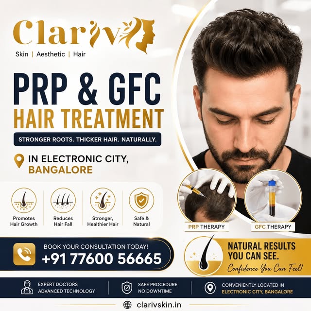 Hair fall can wear down your confidence slowly, without you even realizing it.

PRP & GFC hair thera