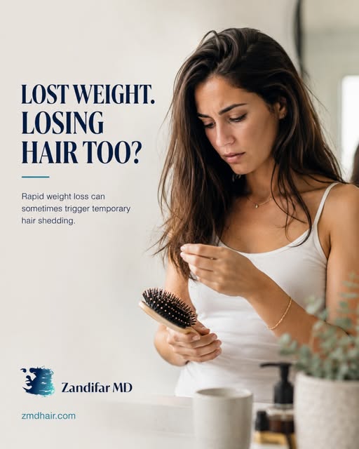 Lost weight and suddenly noticing more hair shedding?

Rapid or significant weight loss can sometime