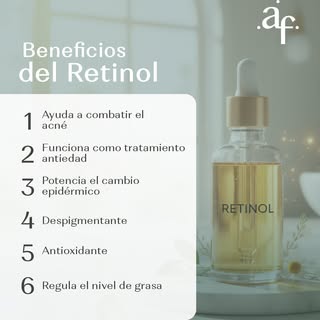 El retinol ofrece múltiples beneficios para la piel, incluyendo la reducción de arrugas y líneas
fin