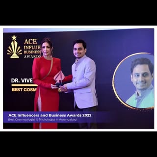 BEST COSMETOLOGIST AND TRICHOLOGIST IN AURANGABAD 🏆

Honoured to be awarded by the one & only MALAI