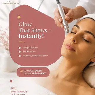 ✨ Glow That Shows – Instantly! ✨

Get event-ready with Carbon Laser Glow Treatment at Sharda Aesthet