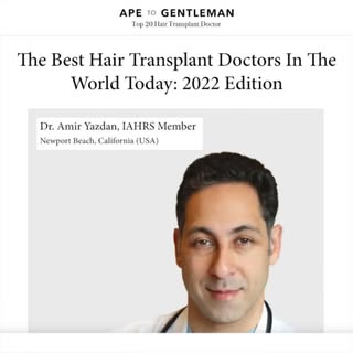 ApetoGentleman proud to recommend Dr. Amir Yazdan @modenahairtransplant as one of the best #hairtran