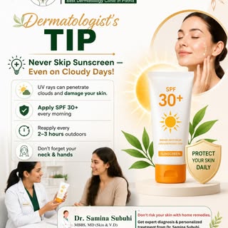 ☀️ Dermatologist's Tip: Never Skip Sunscreen—Even on Cloudy Days!

Did you know that harmful UV rays