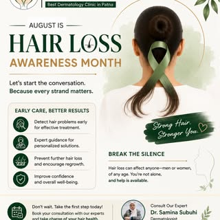August is Hair Loss Awareness Month. 🌿

Hair fall is common, but ignoring the early signs isn't. If