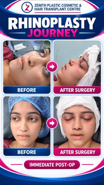 RHINOPLASTY TRANSFORMATION: BEFORE VS IMMEDIATE POST-OP RESULT

This rhinoplasty case involved a dep
