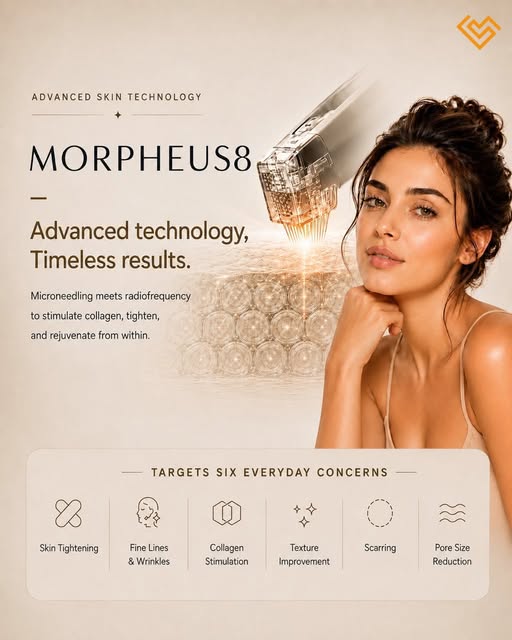 Morpheus8 combines microneedling with radiofrequency to encourage your skin’s own collagen regenerat