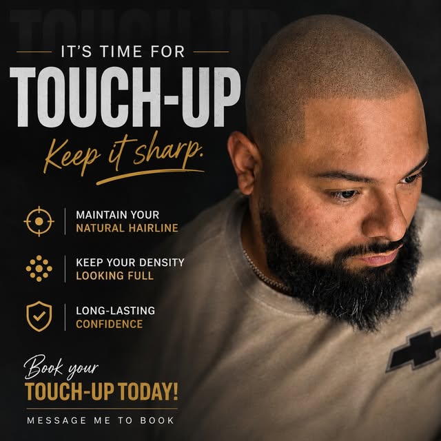 ⏰ IT’S TIME FOR A TOUCH-UP!

Your SMP deserves a refresh. 🔥

Keep your hairline looking natural, cl