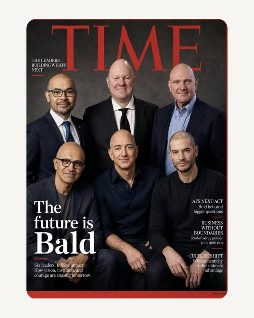 An AI-generated TIME Magazine parody suggests: ‘The Future is bald.’

They may be right.
But we say.