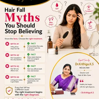 ❌ Don't let hair fall myths delay the right treatment.

Have you heard these before?
🔸 "Oiling alon