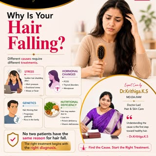 🤔 Why Is Your Hair Falling?

Hair fall isn't the same for everyone. The cause could be:
✔️ Stress
✔