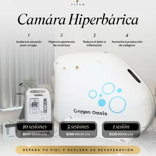 🫧 Terapia hiperbárica
Oxigenación profunda que ayuda a acelerar la recuperación, mejorar la cicatri