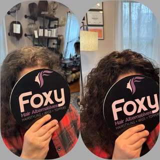 Sometimes textured hair can be the blessing in hair loss and a custom permed topper is the simplest 