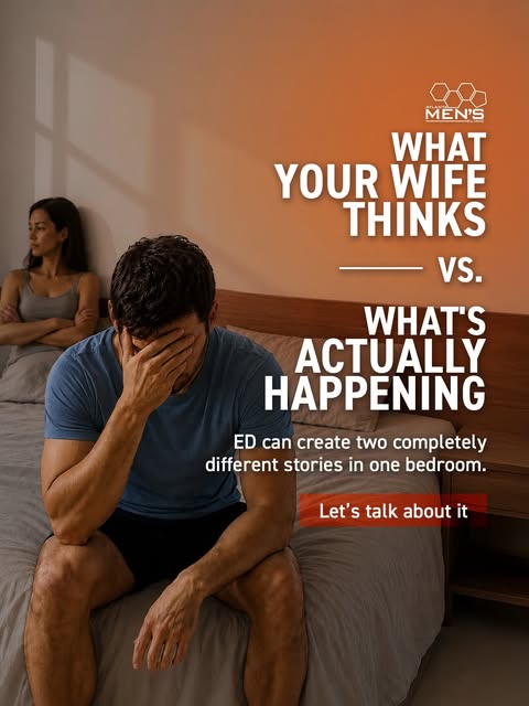 She’s wondering if you’ve lost interest. You’re wondering why your body won’t cooperate.

Sometimes,