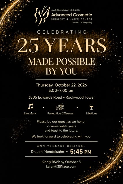 🥂 The Invitation Is Here! 🎉

It’s time to celebrate 25 amazing years of Advanced Cosmetic Surgery 