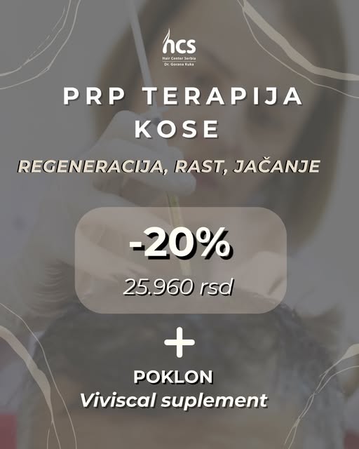 🤩SPECIJALNI JESENJI POPUST: Poklanjamo vam 20% popusta na PRP tretman kose + vodeći svetski supleme