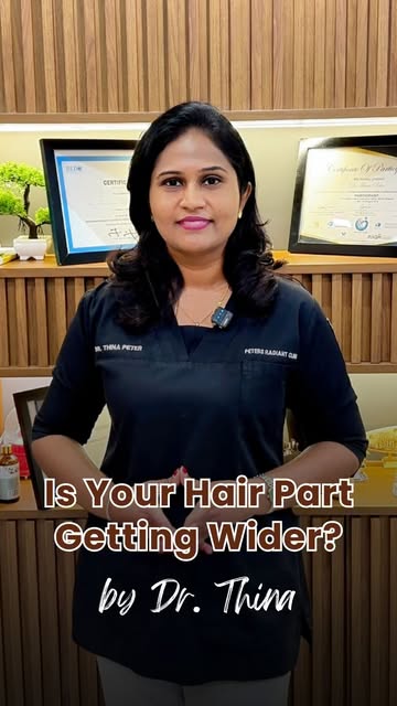 Is your hair part getting wider? It may not be because your hair is getting longer. 👀

A widening h