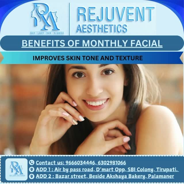 Benefits of Monthly Facial....... Rejuvent Aesthetics 
.
.
.
.
.
.
.
Contact us for More details 
.
